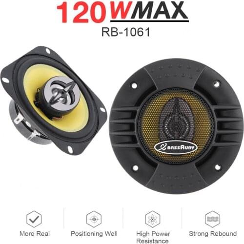 2pcs 4 Inch 120W Universal 2 Way Car Coaxial Speakers Audio Stereo Full Range Frequency HiFi for Car Auto Loudspeakers