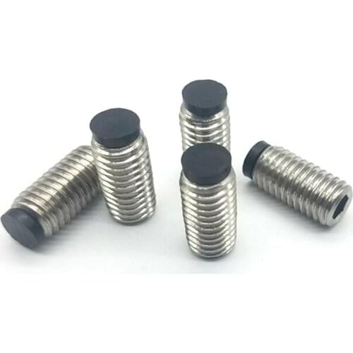 2pcs M6 Allen with polyurethane stop payment grups screws hex socket buffer rubber head stainless steel grup screw 6mm-50mm long