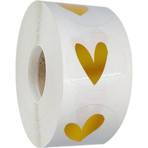 500pcs Gold Clear Heart Envelope Seals Heart Stickers,Thank you Sticker Labels for Small Business,Mailing Supplies,Wedding Party