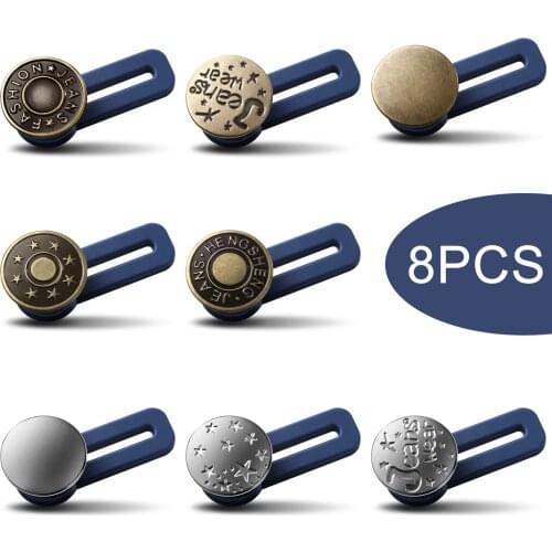 8pcs/pack Adjustable Detachable Jeans Buttons Nail Free Metal Buttons for Diy Sewing Clothes Leather Craft Hardware Accessories