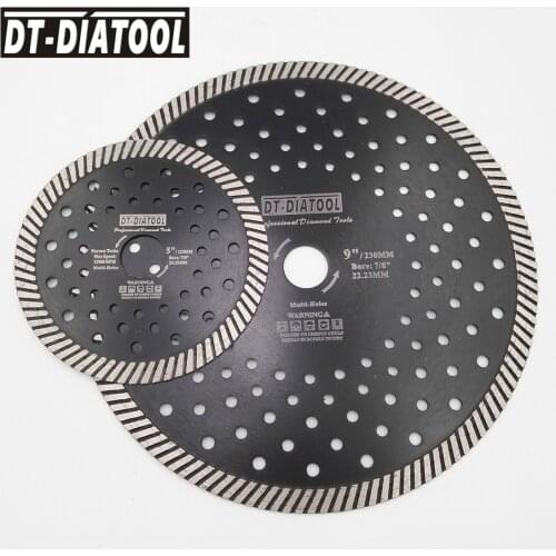 DT-DIATOOL 2pieces Wet Dry Diamond Narrow Turbo Multi Hole Saw Blade Diameter 125/230mm Cutting Disc for Granite Marble Concrete