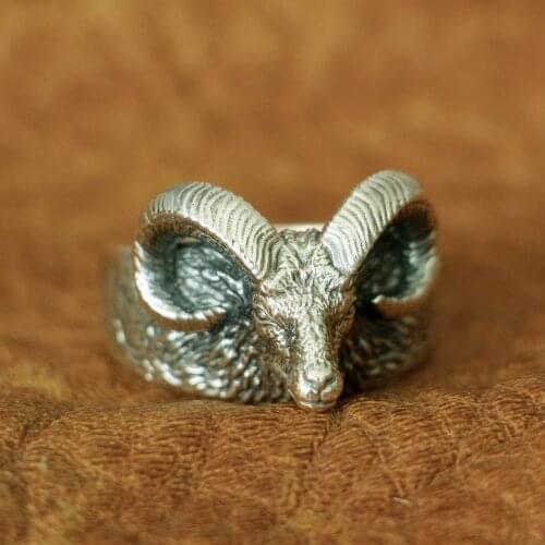 High Details Argali Ring 925 Sterling Silver Mens Biker Punk Ring TA145 US Size 7~15