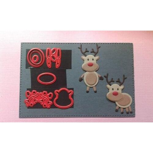 JMCRAFT 2021New Christmas Deer Metal Cutting Dies DIY Scrapbook Handmade Paper Craft Metal Steel Happy Christmas Template Dies