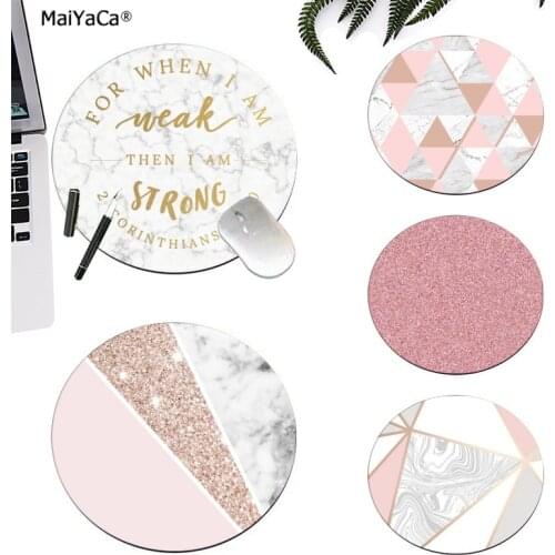 Maiyaca High Quality Pink Rose Gold Marble High Speed New round Mousepad Anti-Slip Laptop PC Mice Pad Mat gaming Mousepad
