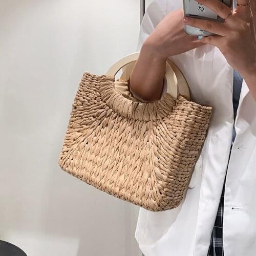 Small Straw Rattan Totes 2021 Summer New Fashion Womens Designer Travel Handbag Lady Brand Luxury Shoulder Beach Picnic Purses