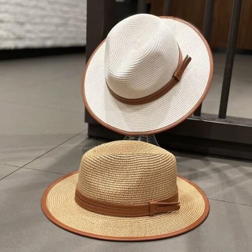 202103-2508927-orlulu new summer paper belt ribbon pu brim fedoras cap men women panama jazz hat