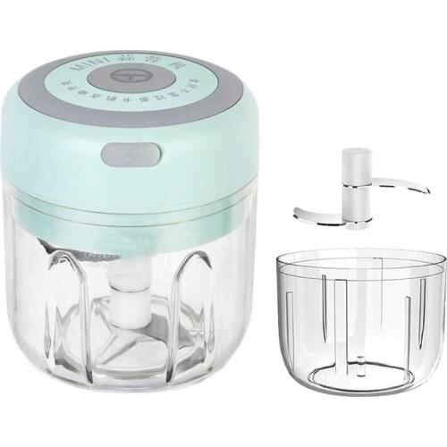New Cordless 2 Pcs Electric Mini Garlic Chopper Masher, Chili Vegetable Food Processor Mincer Blender Mixer 100/250Ml