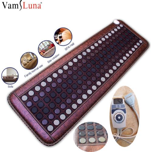 New Far Infrared Heating Jade Mat - Hot Stones Jade Tourmaline Pad -Therapy heat pad- Mesh Mat - Adjustable Timer & Temperature