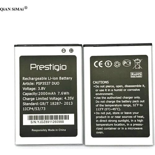 New High Quality 2000mAh battery For Prestigio PSP3537 Duo phone