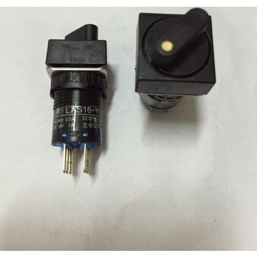 Original new 100% LAS16-Y power knob switch 6pin 2gear rotary switch AC250V 0.5A