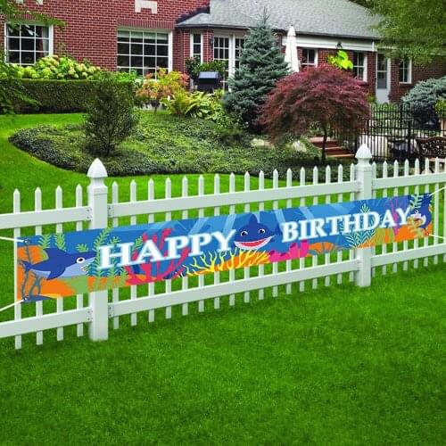 Shark Underwater World Happy Birthday Holiday Party Supplies Decoration Banner Couplet Outdoor Garden Courtyard Indoor Huge Sign