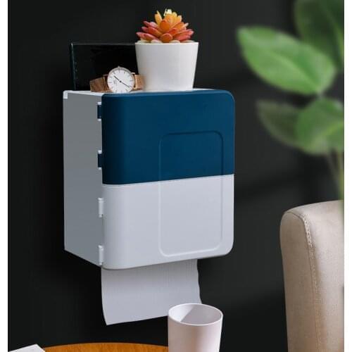 Portable Waterproof Tissue Toilet Paper Holder Plastic Wall Mounted Dispenser Organizer Storage Box Bathroom Accessory