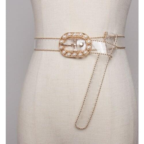 Transparent belt female jeans PVC plastic belt Korea skirt decoration waist fashion waist seal tide