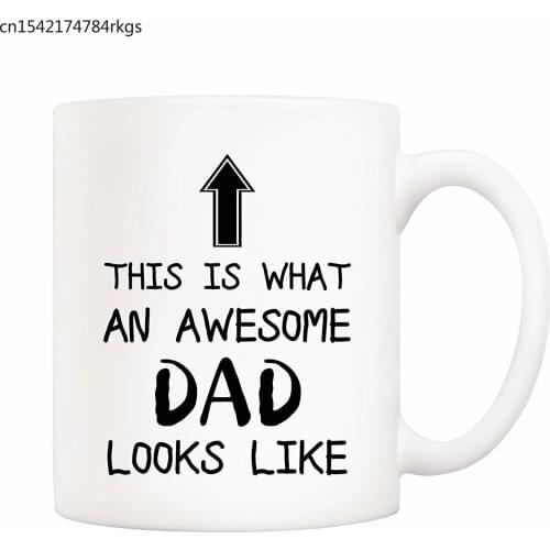 Christmas Gifts Funny Dad Coffee Mug This Is What An Awesome DAD Looks Like 11Oz Novelty Ceramic Cups