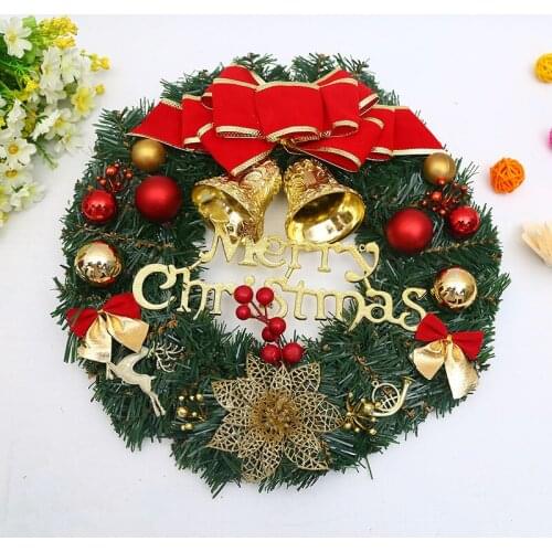 Christmas Wreath Handmade Rattan Pendant Garland Shopping Mall Christmas Tree Door Decoration Wreath Guirnalda Navidad