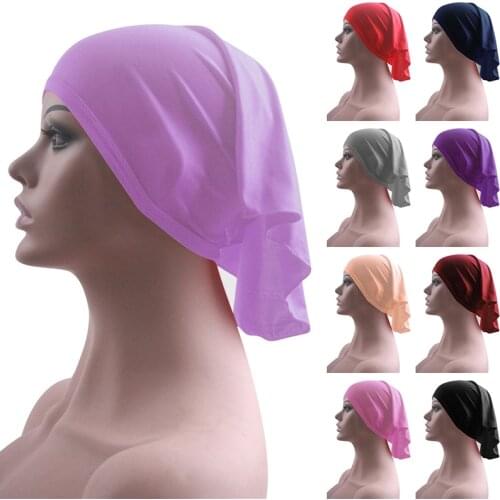 Under Scarf Hijab Tube Bonnet Bone Chemo Hat Cotton Head Cover Inner Caps Women Muslim Inner Hijabs Cap Underscarf turban mujer