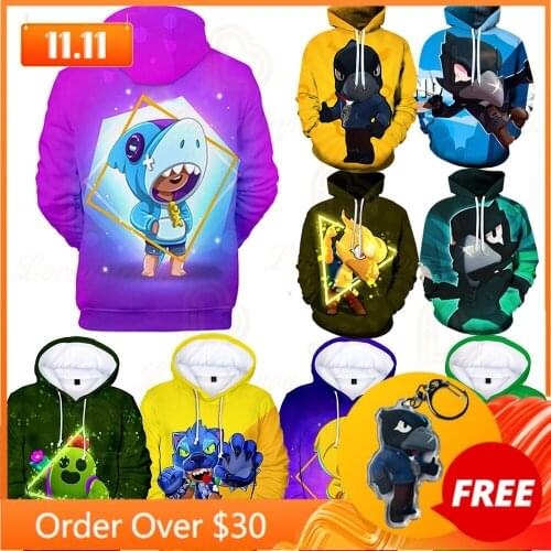 Shooting Shark Leon Thin Childrens Wear Kids Hoodie Shooting Game 3d Sweatshirt Gaming Boys Girls Tops Hoodies Teen Clothes
