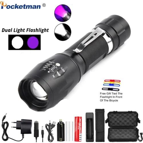 UV Flashlight 2 In 1 Multifunctional Flashlights Portable UV Torch Ultraviolet UV Light Lamp Detector for Pet Stains,Scorpions