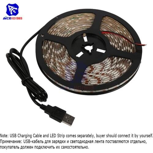 USB Charging Cable Whtie/Warm White Waterproof LED Strip 5V 300 LEDs 5M 16.4ft SMD 5050 LED Strip Light