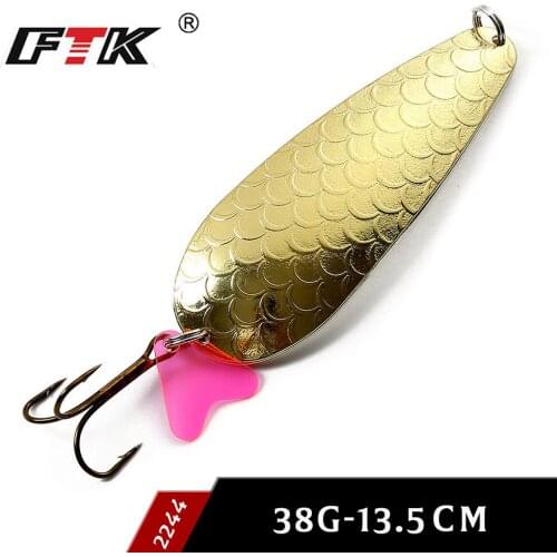 FTK new 1PC 9.5cm/38g Metal Fishing Lure Spoon Bass CrankBait Spoon Crank Bait Pesca carp