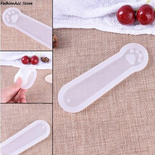 1pcs Craft with Hole Bookmark Cat Claw Silicone Mold Mould Epoxy Resin Jewelry