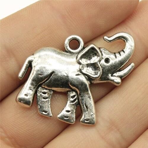 2pcs 33x30mm 2 Colors Antique Bronze Elephant Pendants Charm Lucky Pendant Elephant Elephant Pendant