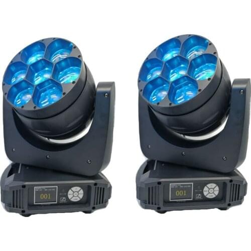2 pieces/lot Led Moving Head Light Led 7x40w Zoom Wash Effect Light Rgbw Dmx512 Professional DJ Bar Party