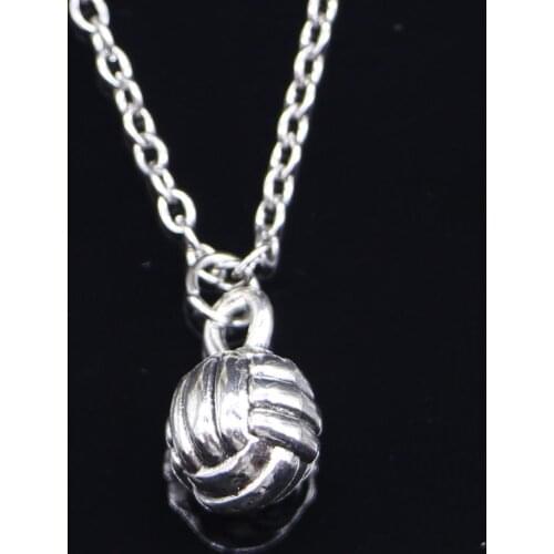 20pcs New Fashion Necklace 10mm 3d volleyball Pendants Short Long Women Men Colar Gift Jewelry Choker