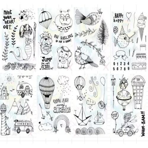 2020NEW transparent Clear Silicone Stamp/Seal for DIY scrapbooking/photo album Decorative clear stamp sheets B0825