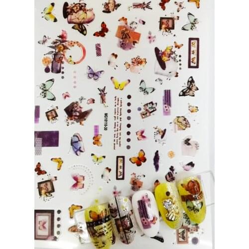 2021 3D DIY Nail Art Sticker Adhesive Sticker Decals Tool Flower Character Deisgn Nail Art Tattoo Decoration Wholesale Z0396