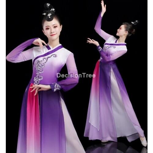 2021 chinese festival year costumes dresses for woman stage wear folk dance hanfu tang suit floral clothing gradient vestidos