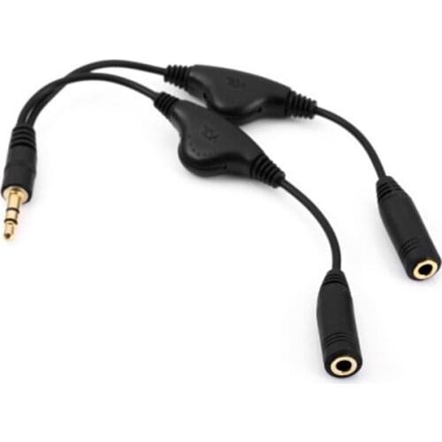 3.5mm Headphone Stereo Audio Y Splitter Cable Cord With Separate Volume Controls Whosale&Dropship