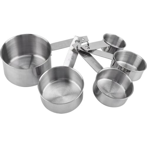 5pcs/set Stainless Steel Measuring Cups Kitchen Measuring Spoon Scoop Kit for Kitchen Baking Cooking Tools