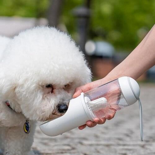 80% Dropshipping!!330ml Dog Water Bottle One-key Operation Large Capacity ABS Pet Water Dispenser with Filter for Travel