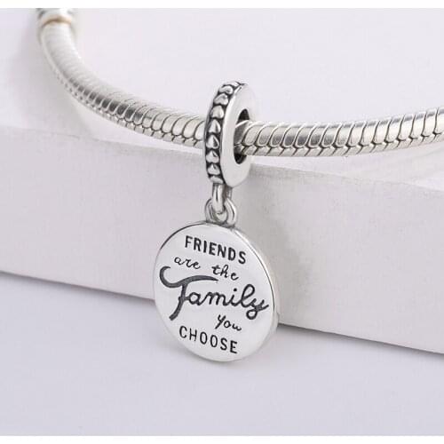 925 Sterling Silver Bracelet Sunflower Charms Friends Are Family Hanging Dangle Charm Bracelet DIY Jewelry Making For Pandora