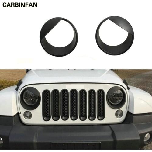 ABS Headlight Frame Decorative Ring Cover Front Turn Signal ring Sticker lampshade frame For Jeep Wrangler Jk 2007-2016 C1948