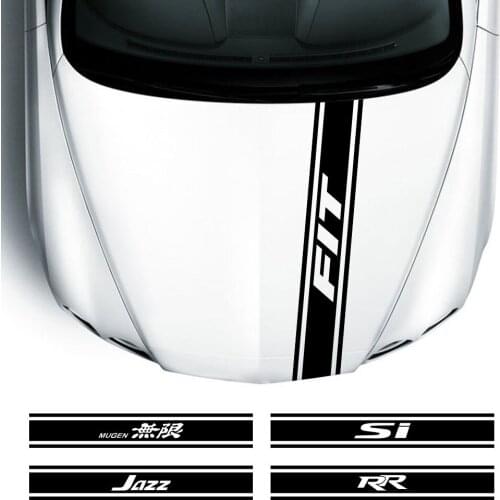 Car Engine Hood Decal For Honda Fit Insight Jazz Mugen RR SI VTI Type R S Motor Brand Decor Sticker Vinly Cover Auto Accessories