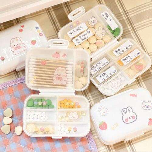 Travel Pill Case Medicine Storage Organizer Container Drug Tablet Dispenser Independent Lattice Box Small Objects 8 Grids Box