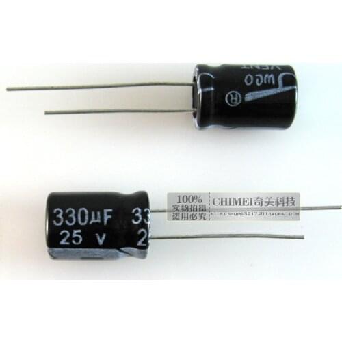 Electrolytic capacitor 330UF 25V Volume 8X12MM Capacitor 8 * 12 mm