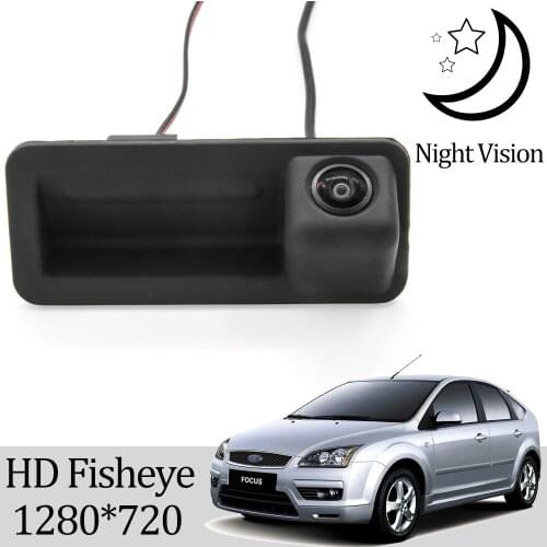 Owtosin HD 1280*720 Trunk Handle Rear View Camera For Focus 2 Hatchback 2005-2007 before facelife Car Reverse Parking Monitor