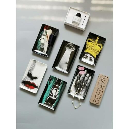 Ceramic Plate Jewelry Storage Tray Fruit Candy Dish Makeup Storage Home Desktop Decor Accessories Vintage