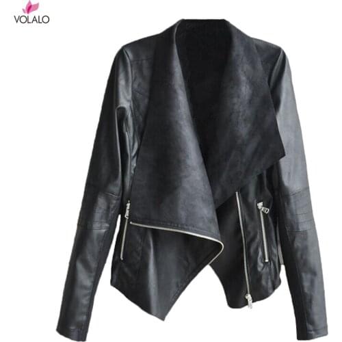 Autumn Winter PU Leather Coats Women Gothic Jackets Motorbike Steampunk Moto Streetwear Rock Style Metal Zipper Goth Jackets
