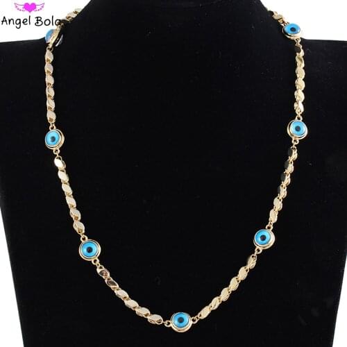 Fashion Geometric Chain Muslim Demon Lucky Eye Gold Lady Charm Allah Necklace Islamic Party Wedding Holiday Gift Wholesale