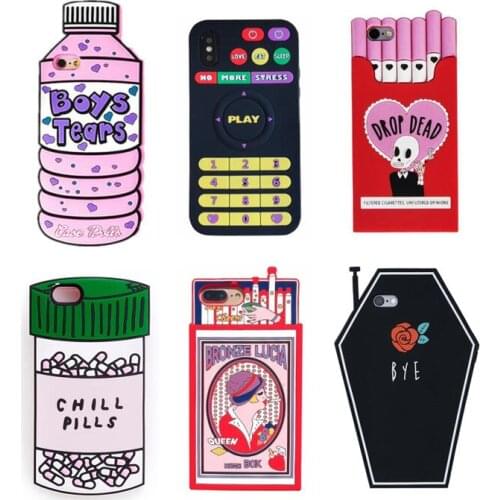 Fashion Spray Chic Drink Bottle Box Soft Silicone Case for iPhone 11 Pro Max 12 Mini X XS XR SE 8 6 6S 7 Plus