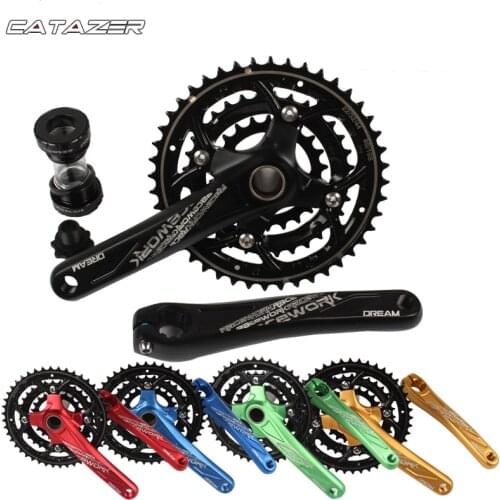 MTB Bike 27 30 Speed Hollow Integrated Crankset 22-32-44T 104MM Chainring Road Bike 170MM 7005 Aluminum Alloy Crank with BB