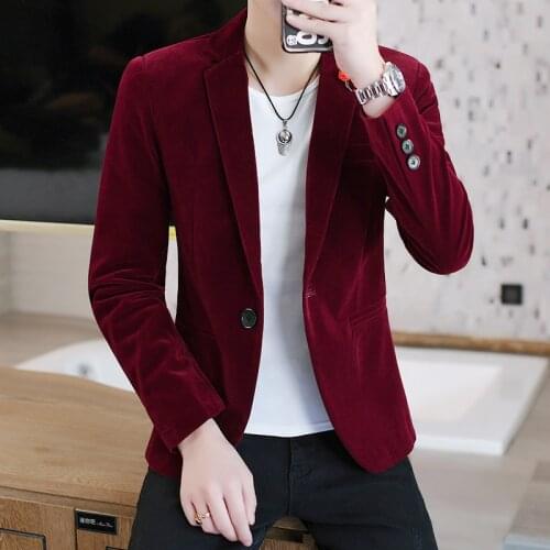 The Golden Velvet Suit Man Autumn New Mens Casual Small Suit Korean Version Fashionable Youth Handsome Single West Coat Tide