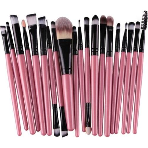 20Pcs Makeup Brushes Set Professional Plastic Handle Soft Synthetic Hair Powder Foundation Eyeshadow Make Up Brushes Cosmetics