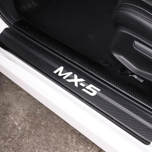 Car Door Sill Car Threshold Pedal Sticker for Mazda MX-5 Decoration Carbon Fibre Vinyl Sticker Car Accessories Car-Styling