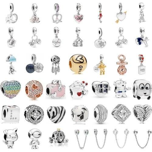 New fashion original cute pig koi beaded Pandora colorful love series suitable for ladies jewelry gifts