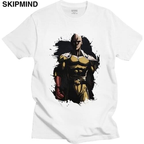 Novelty Super Sensei Saitama T Shirt for Men Short Sleeves Leisure Anime Manga One Punch Man T-Shirt Soft Cotton Tshirt Clothes